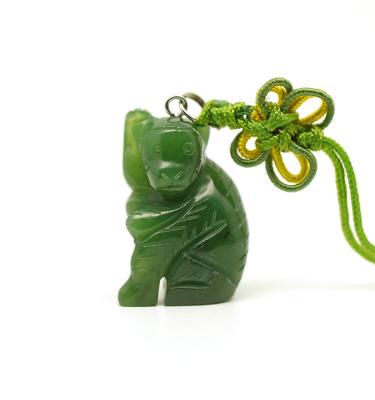 China Chinese Green Jade Charm 12 Chinese Zodiac Animal Zodiac Monkey Pendant for sale