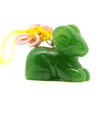 China Chinese Green Jade Charm Chinese Zodiac Animal Zodiac Goat Pendant 12 for sale