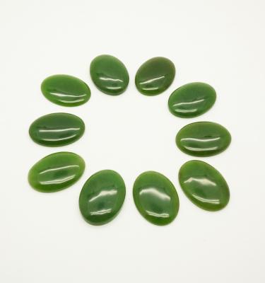 China Wholesale High Quality Loose Natural Green Nephrite Gemstone 18x25mm Nephrite Jade Cabochon From Nephrite Factory for sale