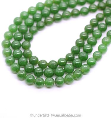 China Good Quality 8mm Gemstone Beads Stone String One Grade Natural Genuine Green Jade Beads Strand for sale