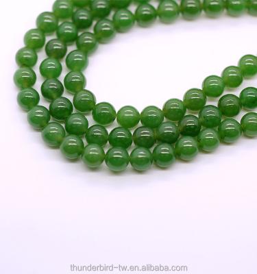 China 6mm Gemstone Beads Stone Good Quality String One Grade Natural Genuine Green Jade Beads Strand for sale