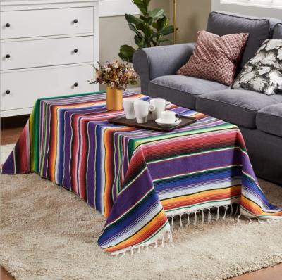 China Party Disposable Mexican Outdoor Fiesta Cover Table Cover Serape Table Cloth For Mexican Party Wedding Decorations for sale