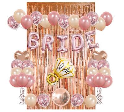 China Latex Tending I Bundle Bridal Shower Party Supplies Rose Gold Foil Fringe Curtain Balloon Bachelorette Bridal Shower Games for sale