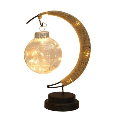 China New Eid Mubarak Gift Eid Mubarak Table Decoration LED Ramadan Moon Night Light Metal Design Table Lamp for sale