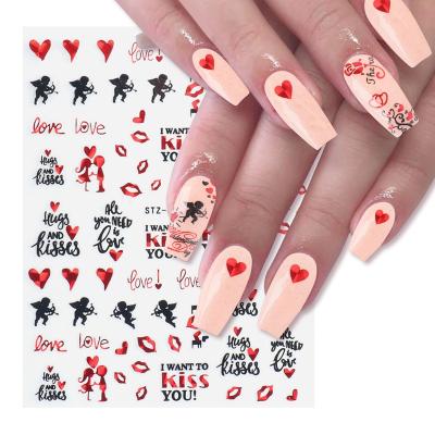 China Easy Apply Wholesale Custom 3D Holiday Gel Nails Stickers Heart 2021 New for sale