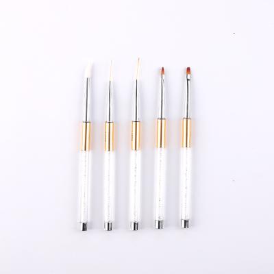 China Wholesale High Quality Custom Logo 5pcs Nail Art Gel Nail Art Brush UV Nail Art Polish Pen Set for sale