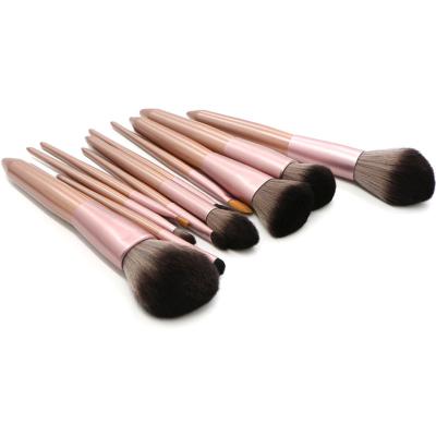 China Angular Blush Beauty Brushes Cosmetic Synthetic Hair PU Leather Case Base Blush Blending Make Up Brush for sale