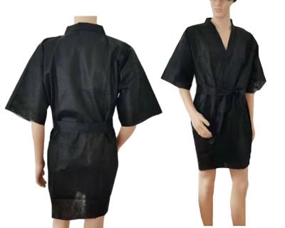 China QUICK DRY beauty clothes spa bathrobe disposable nonwoven sauna kimono for sale