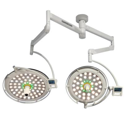 China Medical Equipment Led Operation Theater Lamp Ceiling Powering Clinic Double Arm Light Mounted Shadowless Surgical Lamp For Hospital for sale