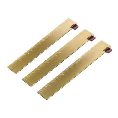 China Creative Brass Graduation Gift Student Graduation Gift PU Metal Benchmark Leather Ruler for sale