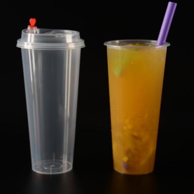 China High quality pp material reusable 20oz milktea plastic cups with lids and plastic cup mold for sale