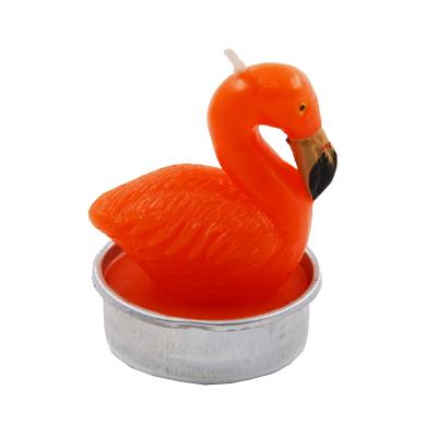 China Foil Nosed Can Various Creative Design Art Paraffin Wax Flamingo Shape Candle for sale