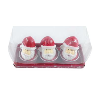 China Cute Festival Cheap Price Paraffin Wax Santa Claus Christmas Candles Set Small for sale