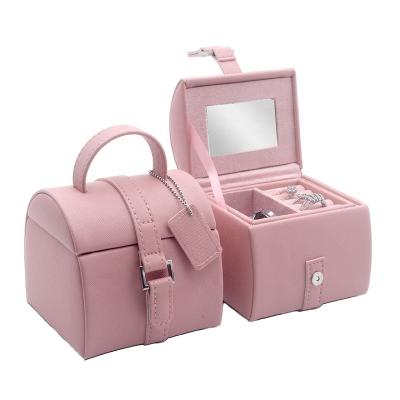 China Newest Hotsale Wholesale Leather Portable Rings Earrings Bangle Storage Box Children Jewelry Organizer box for sale