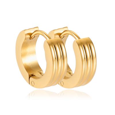 China Beautiful Jewelry Earring FASHIONABLE Silver Earring Designs For Women Huggie Circle Earrings Gold Plated Stainless Steel Luxury Trendy Gua for sale