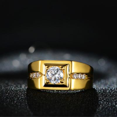 China FASHIONABLE Gentleman Temperament Plated 24K Gold / Silver Gold Ring For Men Wedding Rings for sale