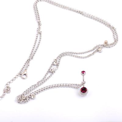 China TRENDY hot sale fashion jewelry piercing sexy stainless steel waist chain for women puff chain for sale