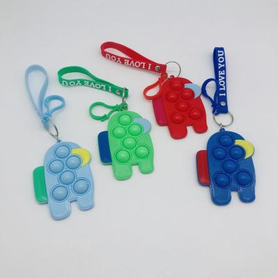 China Silica Trigger Pop Toy Mini Silicone Squeeze Key Chain Camouflage Link Dye Mini Pop Toy for sale