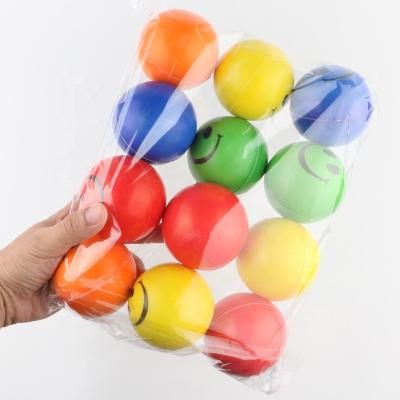 China Wholesale Colored Happy Push Up Ball Compression Therapy Balls PU Face Party Smile Balls With Smile Face for sale