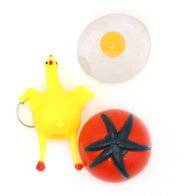 China Worry Relief Stress Reliever Factory Low Price Squeak Chicken Relax Egg Squeezing Toy Squeeze Toys Can Lay Eggs for sale