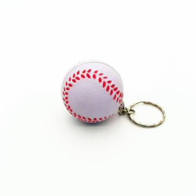 China New Style PU Fashion PU EFFORT KEY CHAIN ​​Baseball Bouncy Ball Key Chain for sale