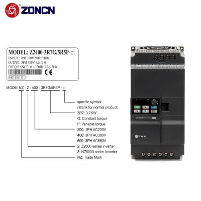 China Vfd Actor de frecuencia Inversor de baja frecuencia 22kw Serie Z2000 ZONCN 400V vfd en venta