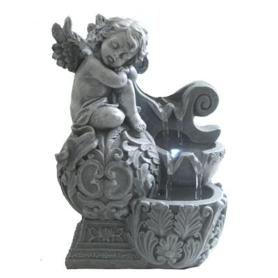 China Angel Statue Resin Water Fountain Manufacturer Sleeping Angel Statue Resin Decorative for Religious Indoor and Outdoor Water Garden Home Gift House Fountains for sale