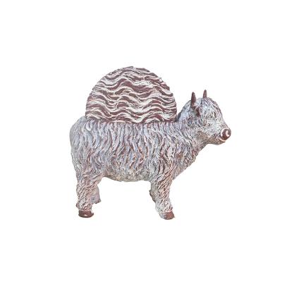 China Beautiful Finish 4 Hamish Cow Resin Wooden Coaster Farm Set Set For Gift Home Accessories Ornament for sale