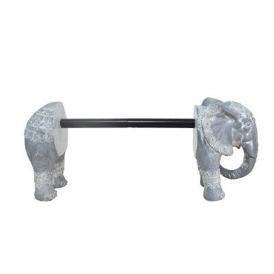 China Farmhouse Table Top Horizontal Gray Resin Elephant Kitchen Towel Rail Rack Decorative Paper Towel Holder For Gift for sale