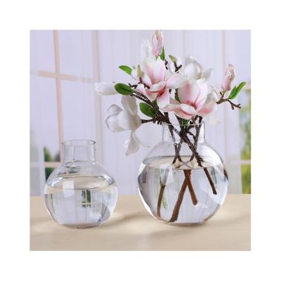 China Minimalist Home Decorative Accessories Glass Bowl Classic Round Vase For Flower Fish Green Plants for sale