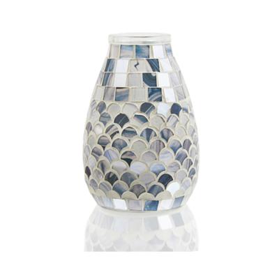 China Art Decor Mosaic Flower Pot Glass Stained Glass Vase for Home Decor and DIY Housewarming Gift for sale