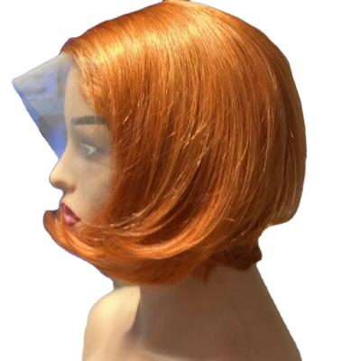 China Daily Use High Temperature Fiber Blonde Hair Wig Short Bob Synthetic Wig With Bangs Straight For Multi-crowd Women for sale