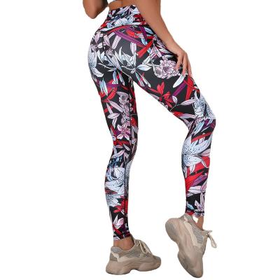 China Breathable Custom Logo Fitness Tie Dye Printing Yoga Pants For Women Gaiters for sale