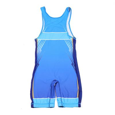 China Custom Polyester/Spandex One Piece Singlet Uniforms Weightlifting Gym Equipment Body Wrestling Tights for sale