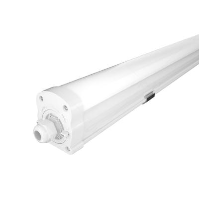 China Waterproof IP65 Warehouse LED Batten Linear Slim Light LED Lighting Fixtures Extruded PC Housing for sale