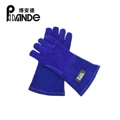 China Safety Work Electric Welding Gas Welding Gloves Welders Reinforce Two-Layer Whip Long Insurance Work Welding Gloves ZYS203 for sale