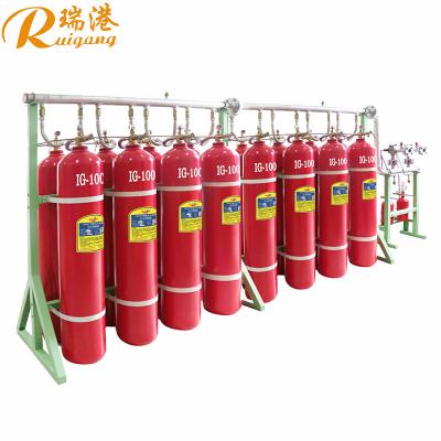 China Gas Fire Suppression System IG100 Automatic / Manual Activation Steel Cylinder Storage 82L for sale