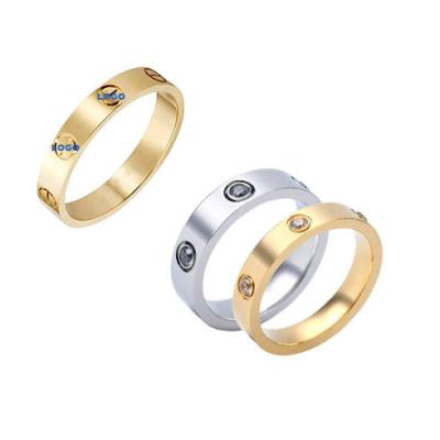 China Nickel-Free Lead-Free/handmade natural stone Fashion Jewelry Rings For Women And Men Couple Ring Cubic Zirconia Dainty Stainless Steel Silver Trendy Wedding Band Jewelry for sale