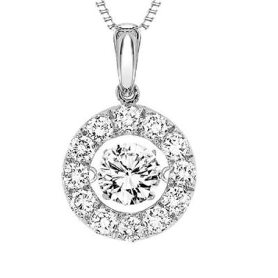 China Nickel-Free Lead-Free/handmade natural stone Customize 925 Silver Lab-Created Moving cz Diamond Pendant Necklace Rhythm Of Love Necklace Jewelry for sale