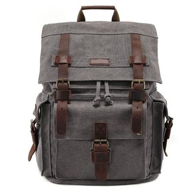 China Mens Style Mens Cotton Canvas Backpack Travel Backpack for sale