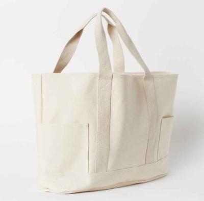 China Large Oversized White Canvas Cotton Beach Bag Large Beach Bag Large White Thick Cotton Canvas Bag for sale