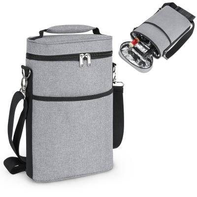 China Wine Cooler Bag 2 Bottle Wine Carrier Bag Wine Bag Wine Bag for sale