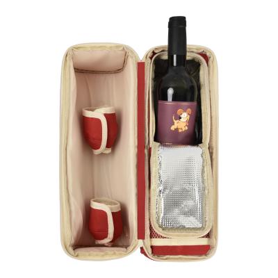 China Waterproof Zipper Handled Carry Case Insulated Wine Bottle Wine Carrier Tote Bag for sale