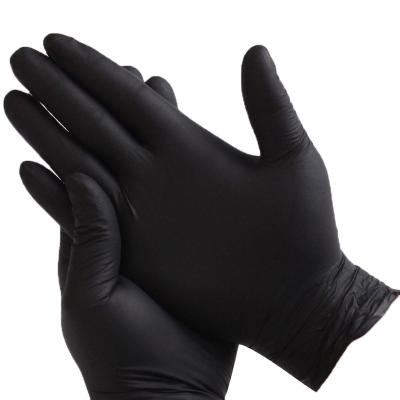 China 100pcs/bag OME Nitrile Examination Gloves Black Pure Powder Free Nitrile Gloves Cheap Wholesale Food Grade Anti-Slip for sale