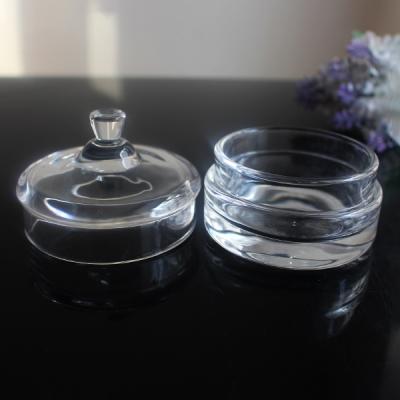 China Small Vintage Sustainable Clear Luxury Crystal Candy Storage Glass Jar With Lid for sale