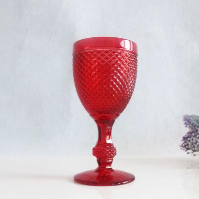 China Sustainable Vintage Goblet Hot Sale Colored Crystal Wine Glasses for sale