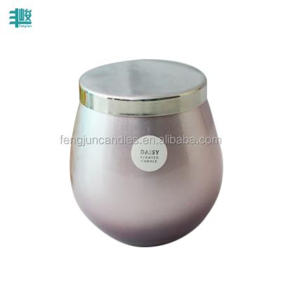 China FJ013 Sniffed 340g Round Beautiful Gold Ball Shape Cute Pink Christmas Gift Unique Candle Jars for sale