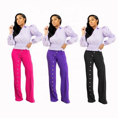 China Breathable Woman Jogger Outdoor Track Pants New Design Autumn Trousers With Button Casual Wear Women's Pants And Lounge Pants for sale