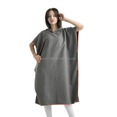 China Microfiber Suede Beach Towel Hypoallergenic Popular Quick Dry Absorbent Poncho for sale