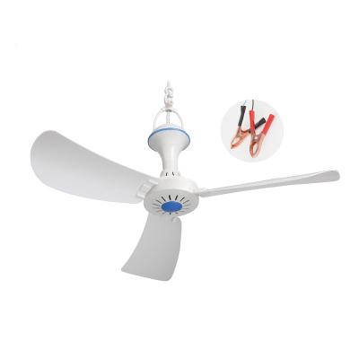 China Solar Ceiling Fan Mini 3 Blades Cooling Ceiling Fan 12v DC for sale